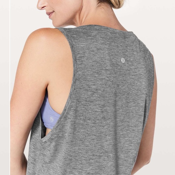 Lululemon Knot Gonna Fly V Neck Tank in Heathered Black - Picture 4 of 10
